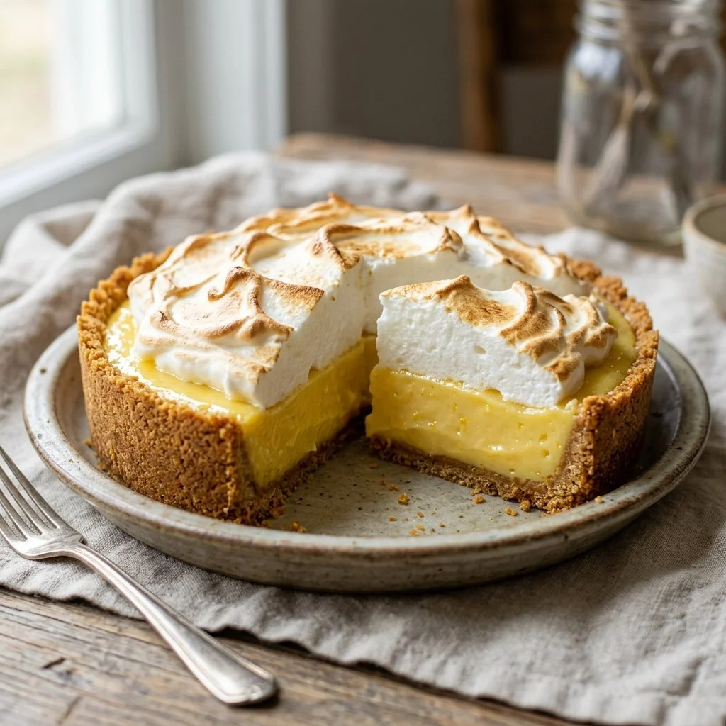 Delicious Lemon Icebox Pie topped with whipped cream and lemon slices