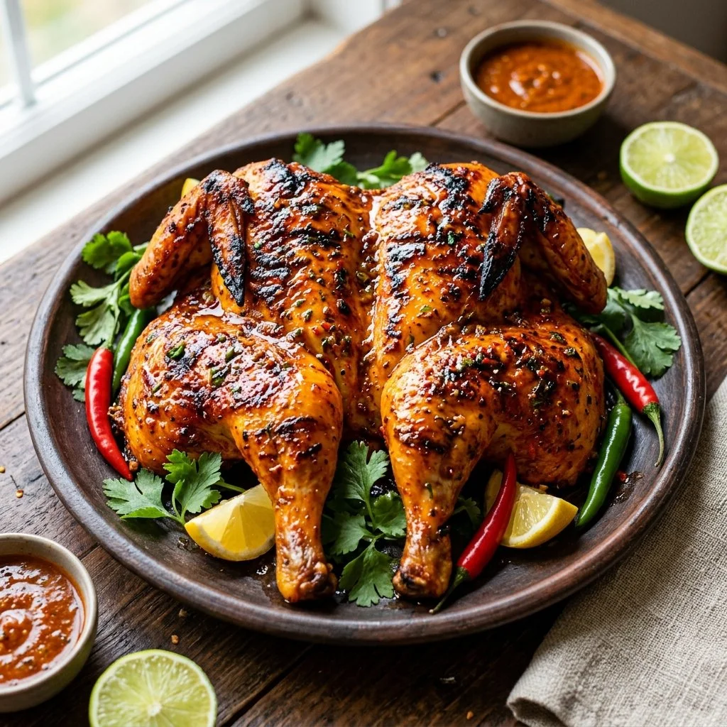 Deliciously grilled Peri Peri Chicken with vibrant spices and herbs