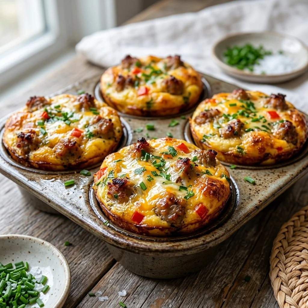 Turkey Sausage Egg Bites - a healthy breakfast option with protein and flavor